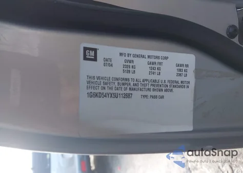 2005 Cadillac Deville Livery из США, поврежденный, VIN 1G6KD54YX5U112687